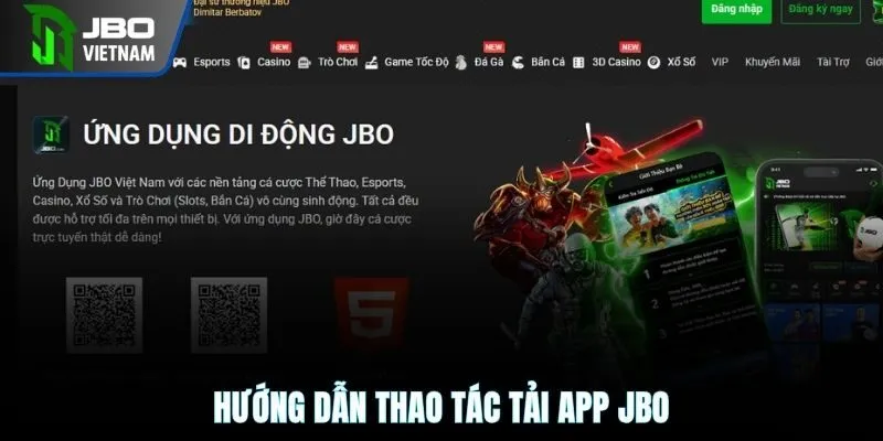 Hướng dẫn thao tác tải app JBO